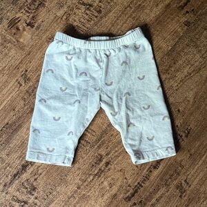 White Bike Pants with Rainbow Print size 5t